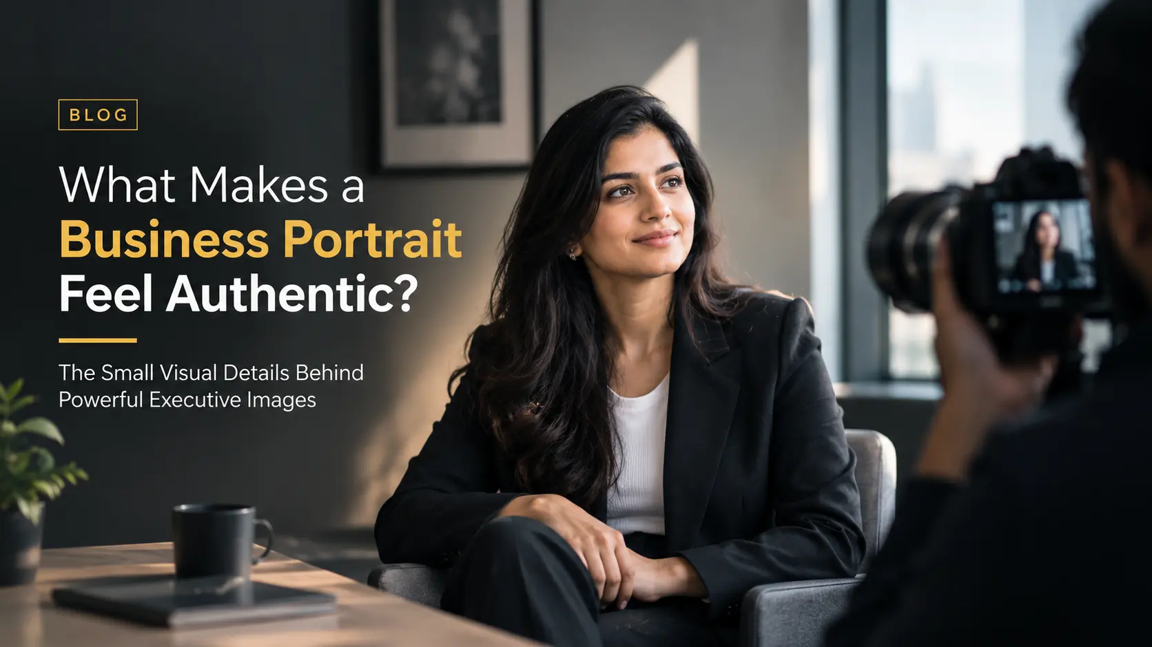 Business portraits featuring an authentic executive portrait during a professional photography session